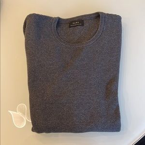 ZARA Mens Charcoal Grey Cotton Sweater Size Large